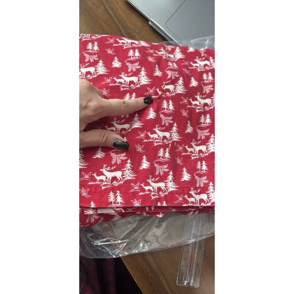 Vintage LL Bean Womens Large Red Nightgown Reindeer Christmas Grandma Cozy Flaw - Picture 8 of 9